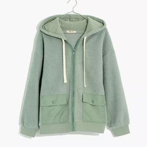 Madewell resourced fleece hooded zip jacket